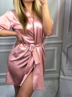 Шовковий Армані халат пудра - Зображення 7