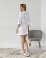 Шовковий Армані халат білий - Зображення 2