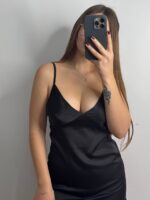 Нічна сорочка з ніжної шовкової чорний - Зображення 7