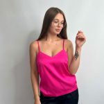 Базова майка у тканині шовк малина