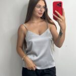 Базова майка у тканині шовк срібло