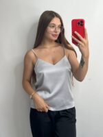 Базова майка у тканині шовк айворі - Зображення 2