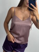 Базова майка у тканині шовк мокко - Зображення 3