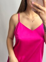 Шовкова піжама майка і шорти малина - Зображення 5