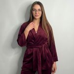 Жіночий домашній костюм бордовий