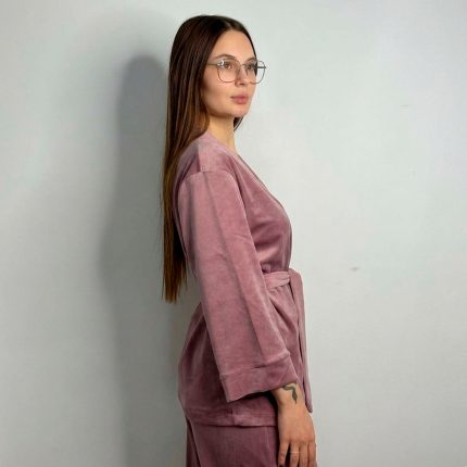 Жіночий домашній костюм рожева пудра - Зображення 5