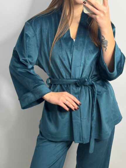 Жіночий домашній костюм смарагд - Зображення 3