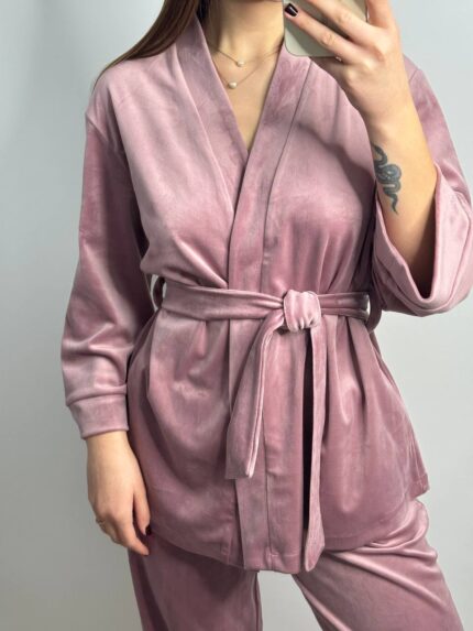 Жіночий домашній костюм рожева пудра - Зображення 4