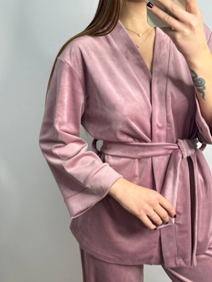 Жіночий домашній костюм рожева пудра - Зображення 3