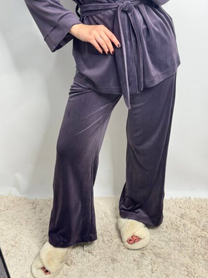 Жіночий домашній костюм баклажановий - Зображення 3