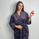 Жіночий домашній костюм баклажановий